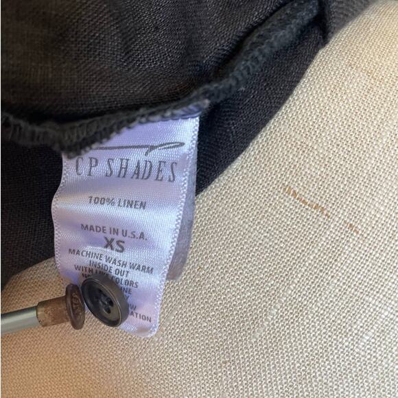 CP Shades Black Oversized 100% Linen Caftan Tunic Dress Size XS X-Small - Picture 7 of 9